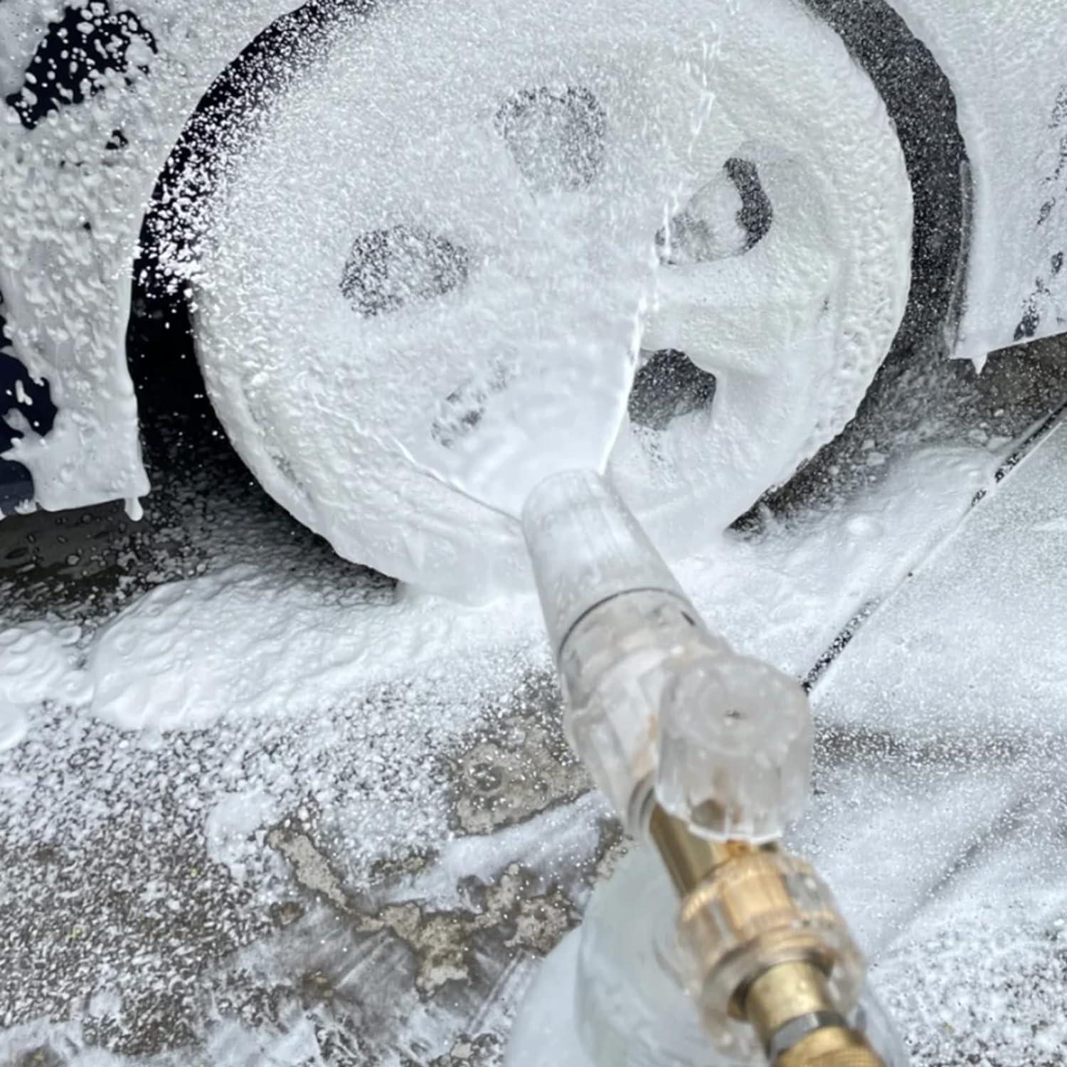 Foam Cannon for Pressure Washer, Snow Clear Foam Cannon for Car Wash, Stainless Steel Filter, Adjustable Nozzle with M22 and 1/4 Inch Quick Connect, Foam Sprayer