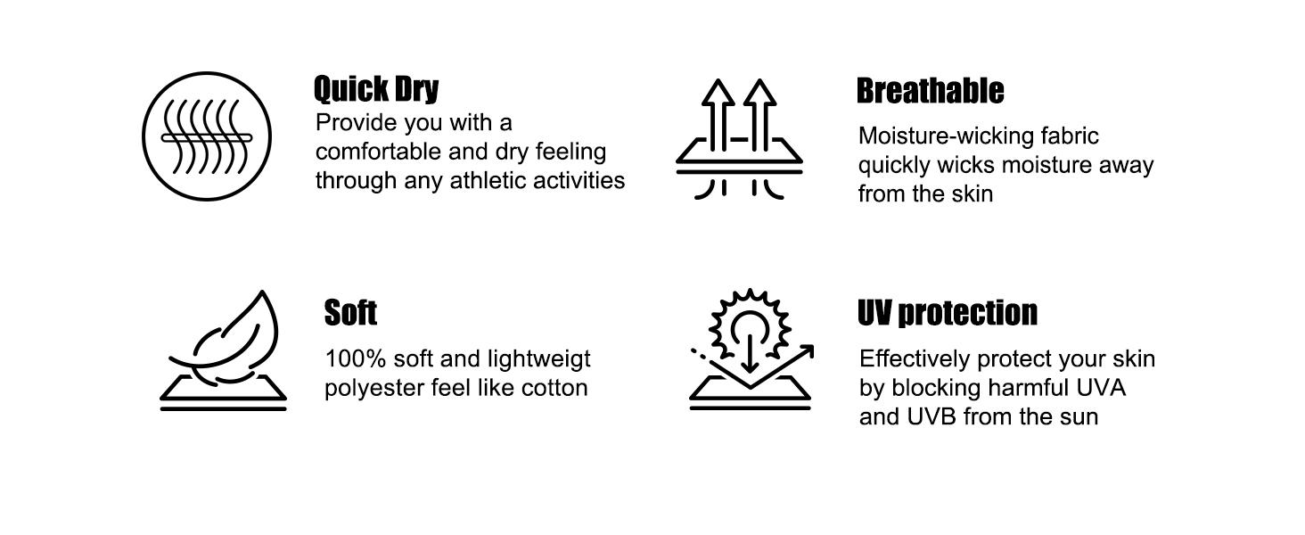 HOPLYNN 5 Pack Men's Athletic crew neck Long Sleeve Fishing Shirts for Men Sun Protection Shirts Lightweight Rash Guards workout tops  gym outfits   gym fits  workout clothes  men