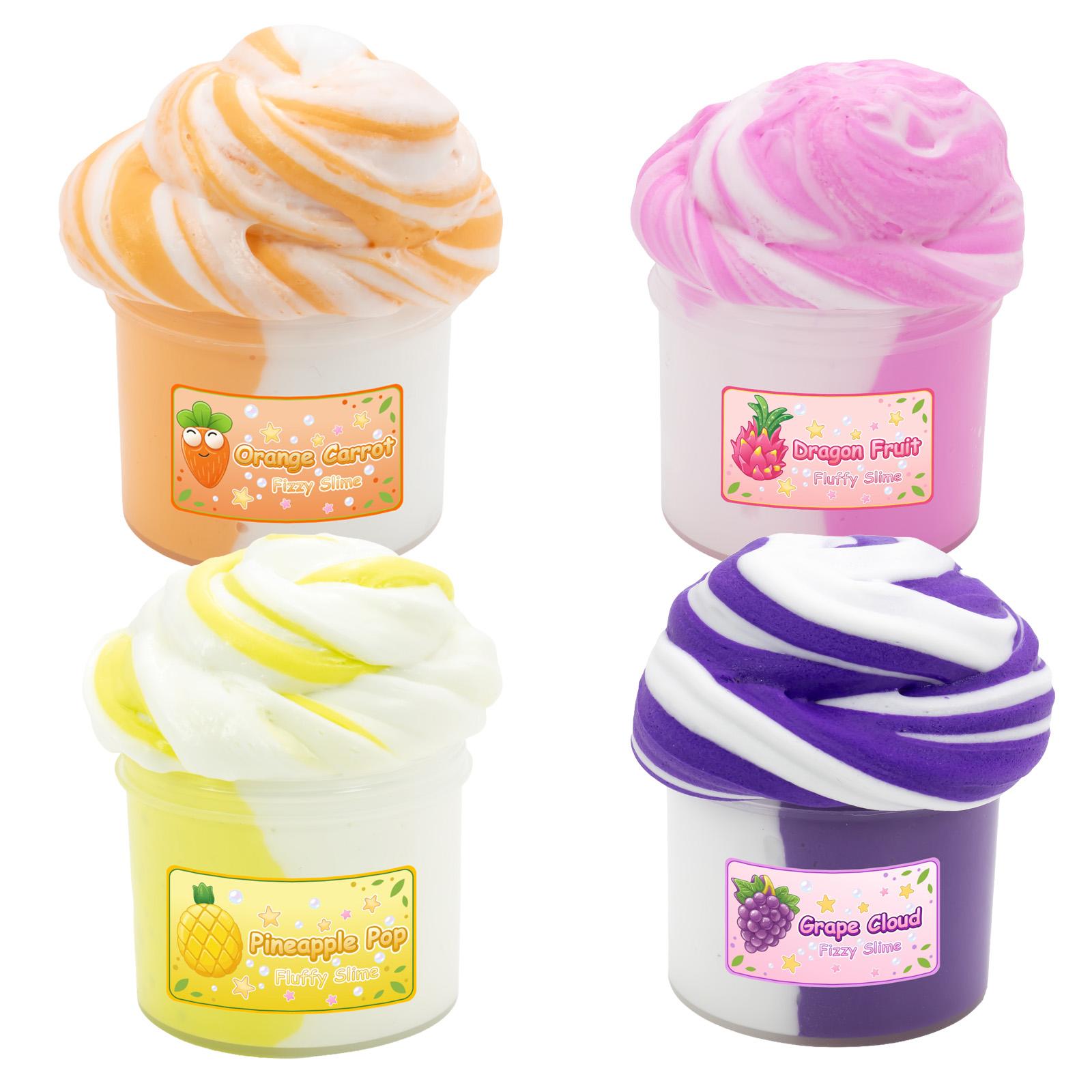 70ML Scented Fluffy Butter Slime Kit, Ice Cream Cup, Soft Non-Sticky Slime Putty, Stress Relieving Toy, Birthday Gift for Kids, Party Favor