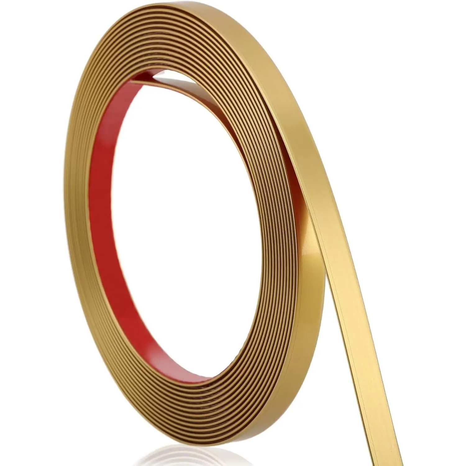 Matte Gold Finish Molding Trim, 196.8"L x 0.4"W Peel and Stick Decoration Strip for Ceiling, Wall, Tile Edge, Furniture Cabinet, Mirror