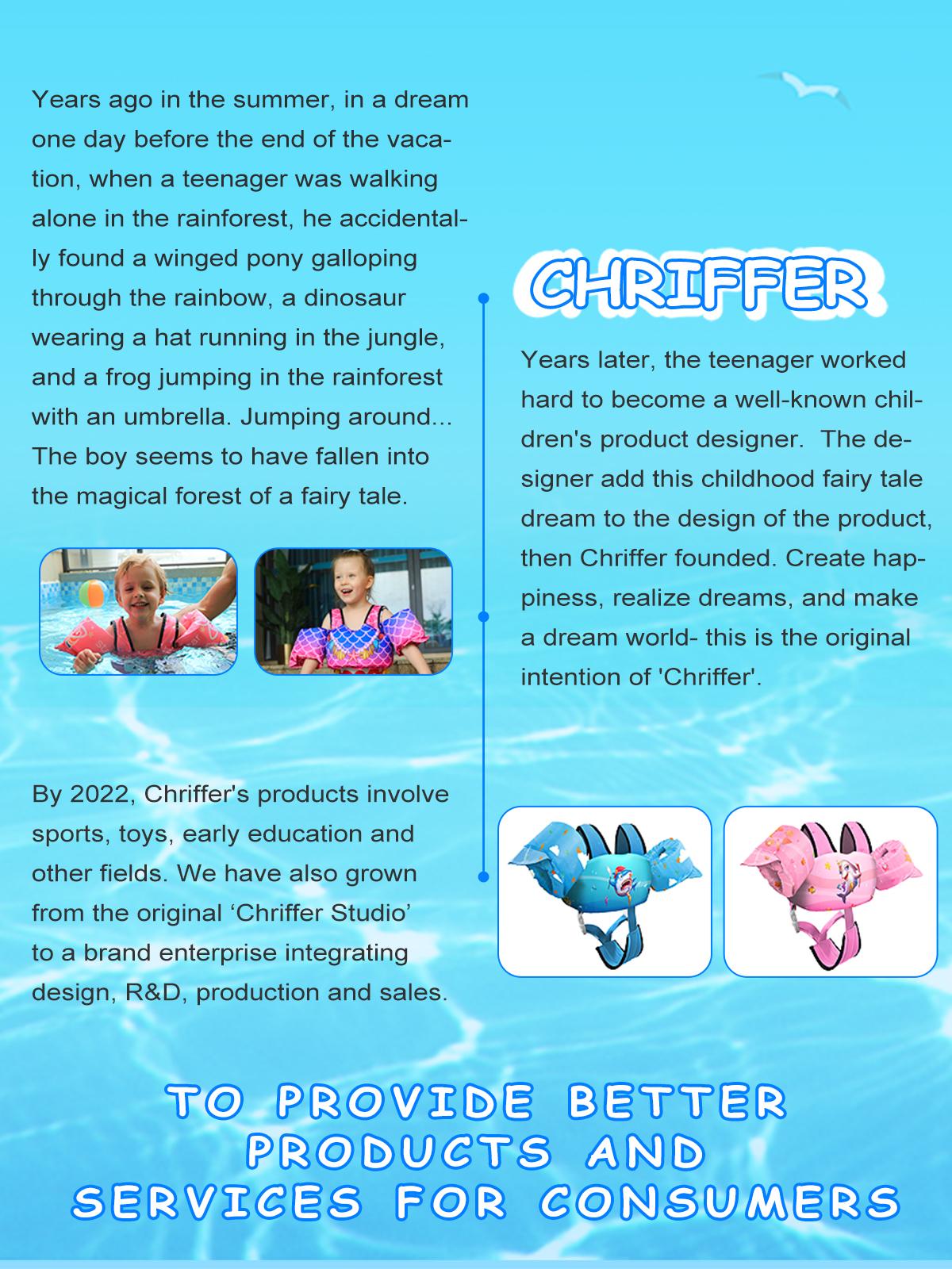 Chriffer Kids  Sports Sweat Suit for 22-66 Pounds Boys and Girls, Toddler Floaties with Shoulder Harness Arm Wings  for 2, 3, 4, 5, 6, 7, 8 Years Old/Beach Pool Water Park Floating