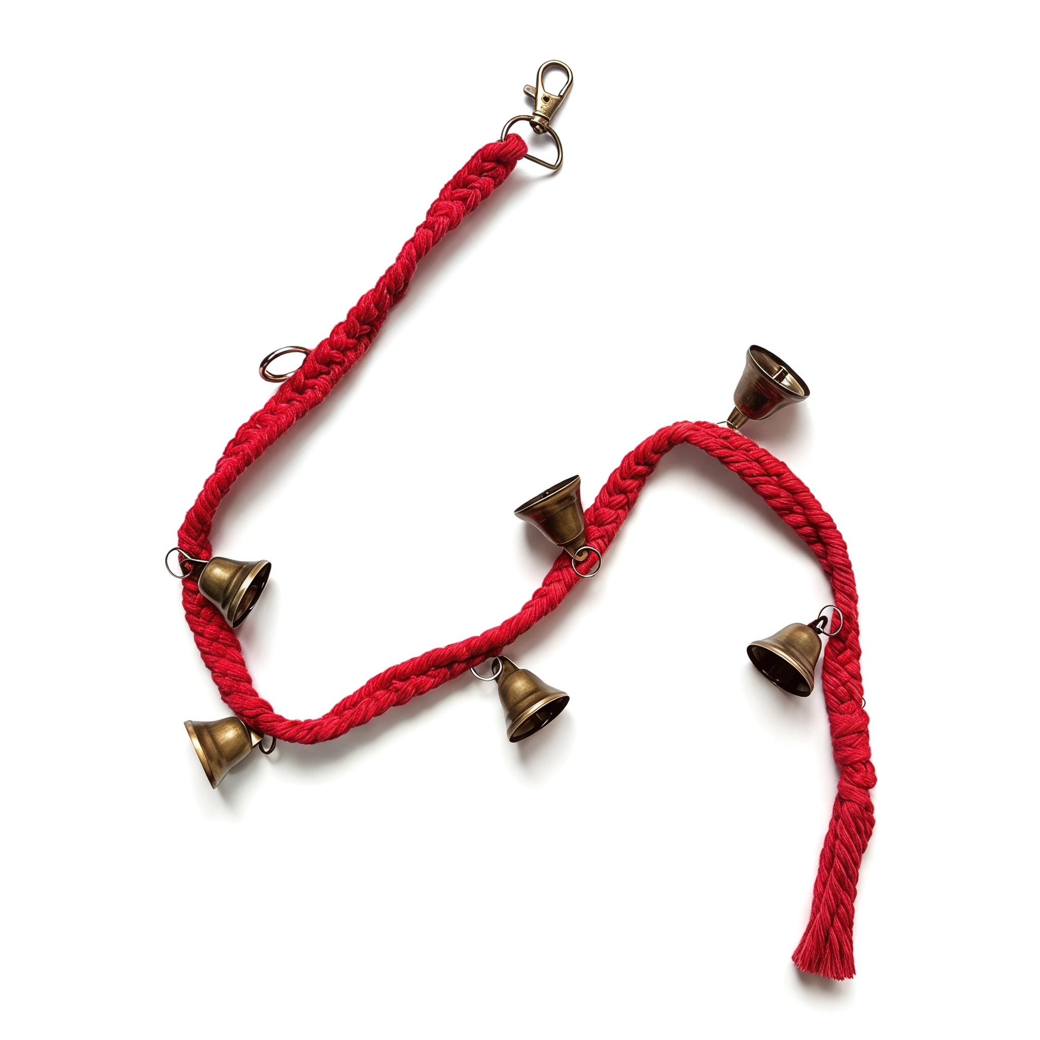 Dog Bell for Door and Litter Training, Cotton Handwoven Dog Doorbell with 6 Extra Bells, Adjustable Hanging Bell for Small to Large Dogs