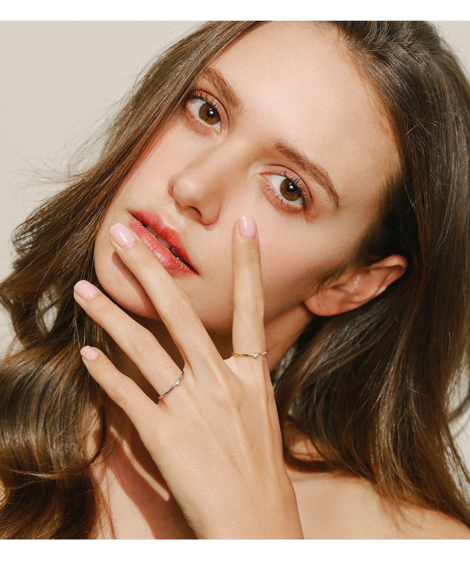 DRINSPER Solitaire S925 DVVS Synthetic Moissanite Sterling Silver Ring for Women Girls Classic Simple Versatile Stacking Layering Ring Suitable for Daily Wearing Jewelry Gift for Girlfriend Mom