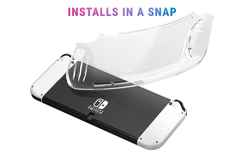 SUPCASE Case for Nintendo Switch OLED 2021, [Thunderbolt Series] Protective Clear Cover with TPU Grip Compatible with Nintendo New Switch OLED 7 Inch Console and Joy-Con Controller