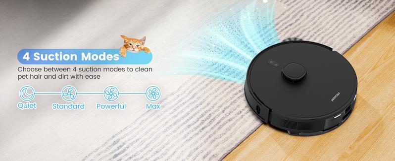 AIRROBO Robot Vacuum and Mop with Self-empty Model L40+(vacuum&mop with self empty station) Model L50+(with station and Ultrasonic carpet detection)