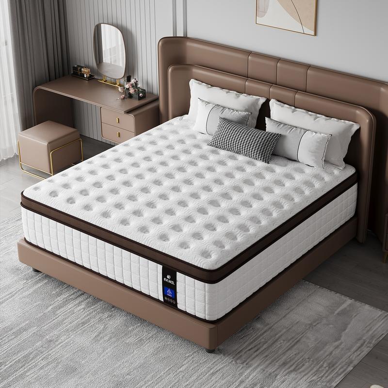 【miyedao】8/10/12/14 Inch Twin, Full, Queen, King Mattress Memory Foam And Spring, Hybrid MattressMedium Firmness, Lumbar Support, For Home Rooms Hotels, Boxed Halloween ChristmasGift Furniture Ergonomic mattress queen size mattress