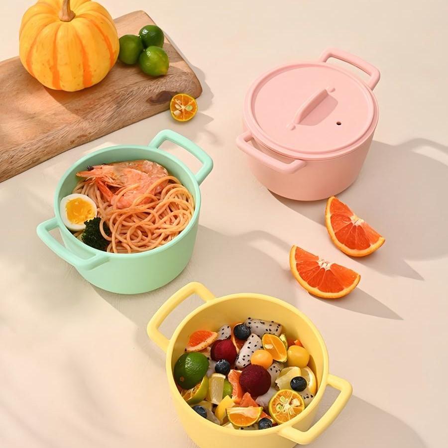 1pc Silicone Steamer Pot with Lid Heat Resistant Up to 230°c Microwave & Oven Safe Ideal for Picnics and Office Use