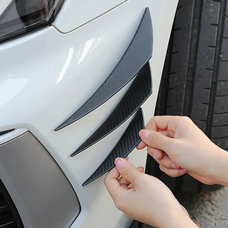 6Pcs Universal Front Bumper Lip Diffuser Splitter Fins Decoration Car Body Spoiler Canards Valence Chin Car Tuning Canard Decoration Accessories