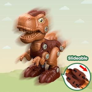 Laradola 5P Dinosaurs Toy Gift with Box & Electric Drill for Kids: Take Apart & Assemble Dinos STEM Kit - Educational Construction Building Playset Christmas Birthday Party Gift for Boy & Girl