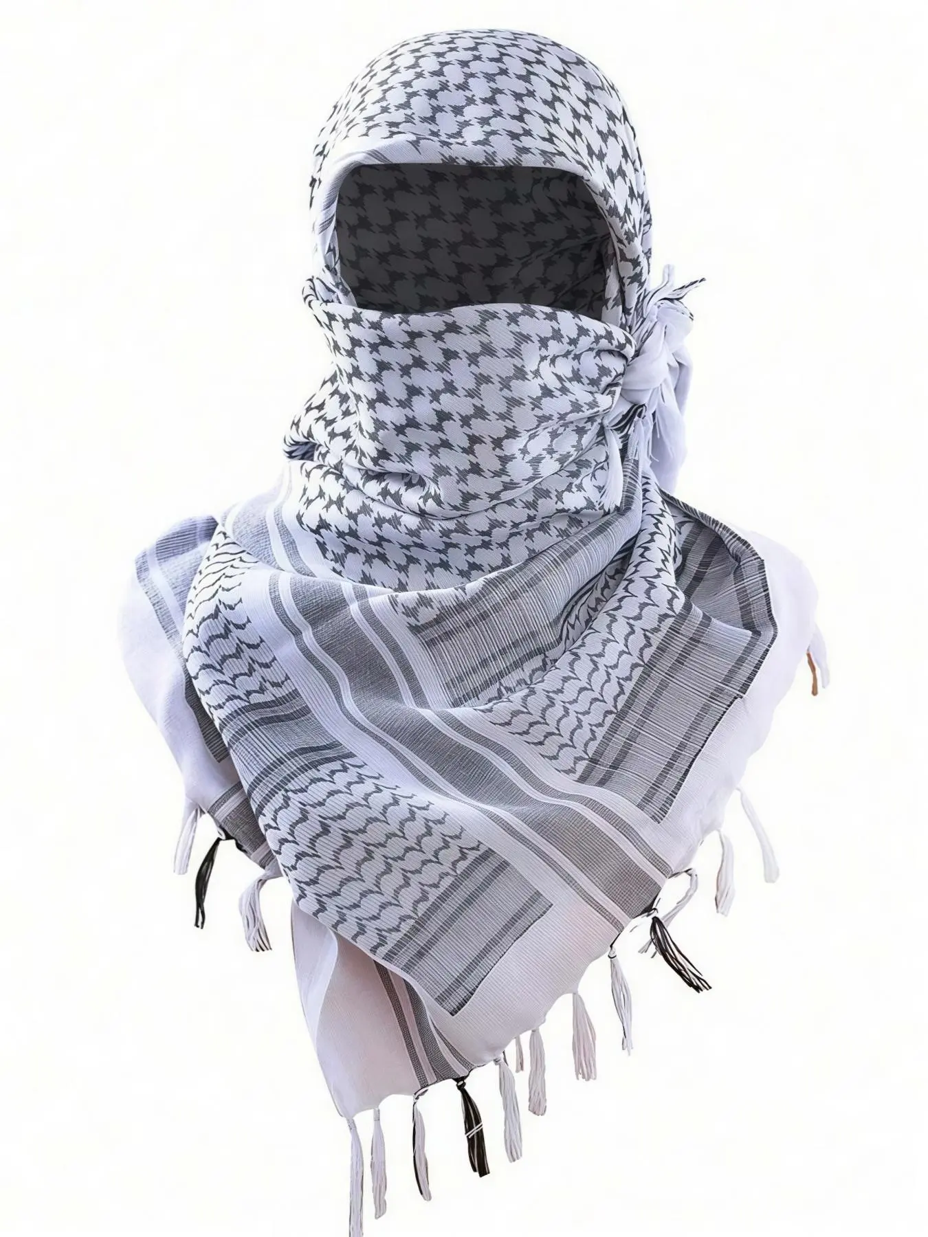 1pc New Autumn/Winter Desert Style Tassel Men's Headscarf, Head Scarf Turbans, Soft Warm Outdoor Arabic Headwrap, Off-Road Style, Suitable For Outdoor Cycling, Motorcycle Riding, Camping, Hiking Scarf Accessory, Halloween Pirate Costume