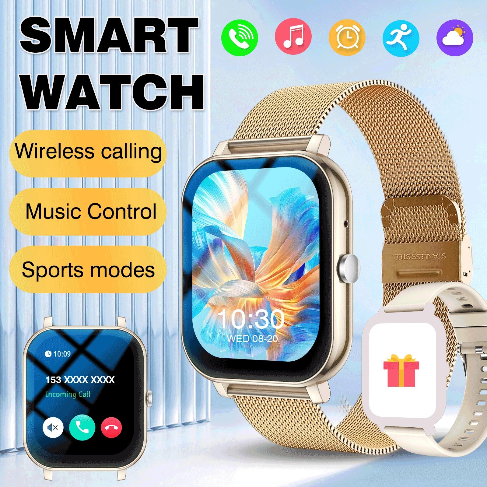 Smart Watch with Wireless Calling & Multi-Sport Mode, Call Reminder, Sms Alerts, Compatible with iPhone & Android Devices