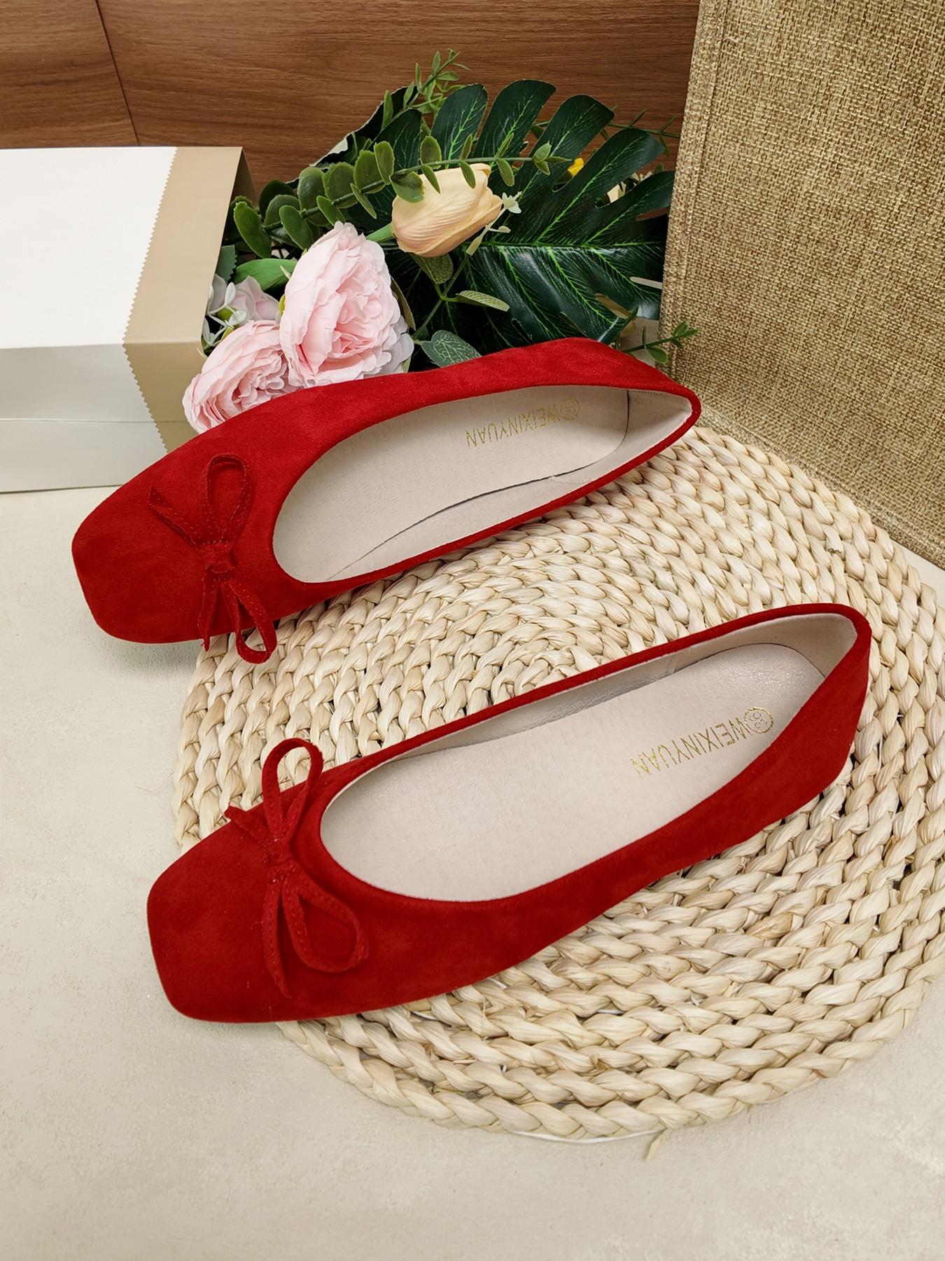 Women's Floral Butterfly Knot Square Toe Flat Shoes, Soft Sole Casual Mary Jane Wedges, All-Season Daily Commute Footwear