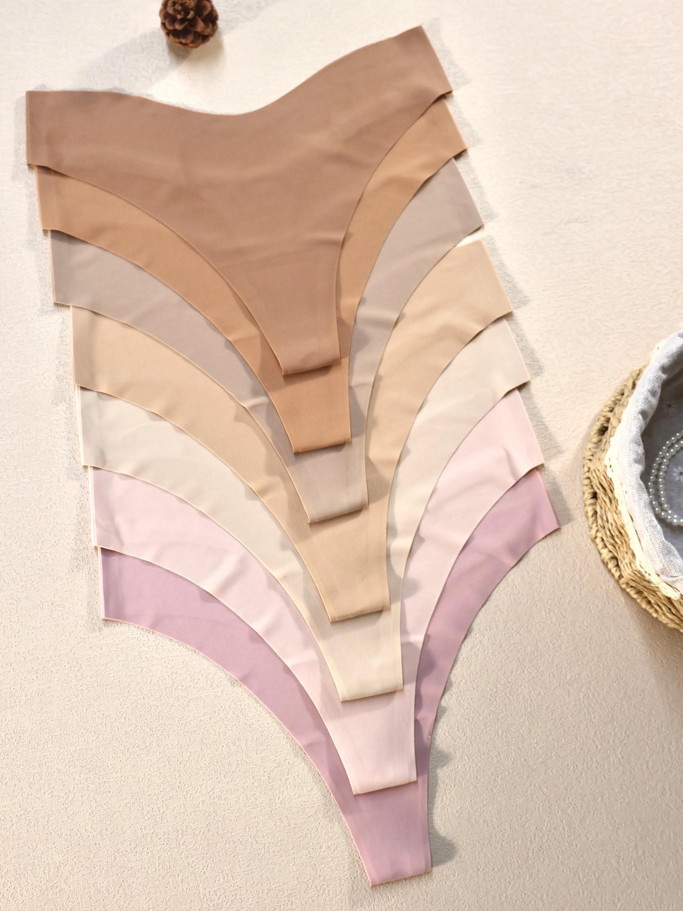 Women's Seamless Thong Underwear Set, Breathable Ice Silk Yoga Panties, Ultra-Thin Low Waist Comfort Fit, Perfect Gift for Girlfriend & Mom, Seamless Garments