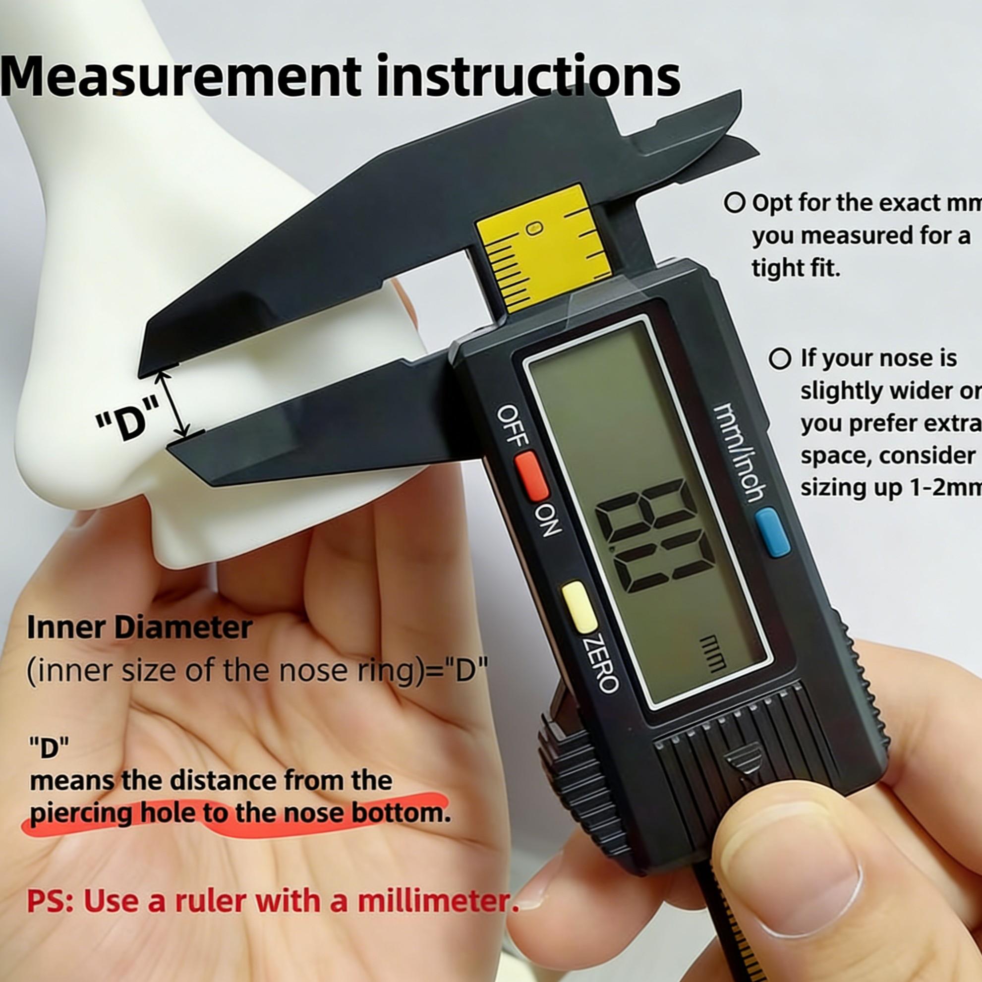 6-Piece Value Set 316L Medical Grade Titanium Nose Rings, 18g 1.0mm U-Shaped Nose Studs, Free Ball Tray and Guide Needle Included