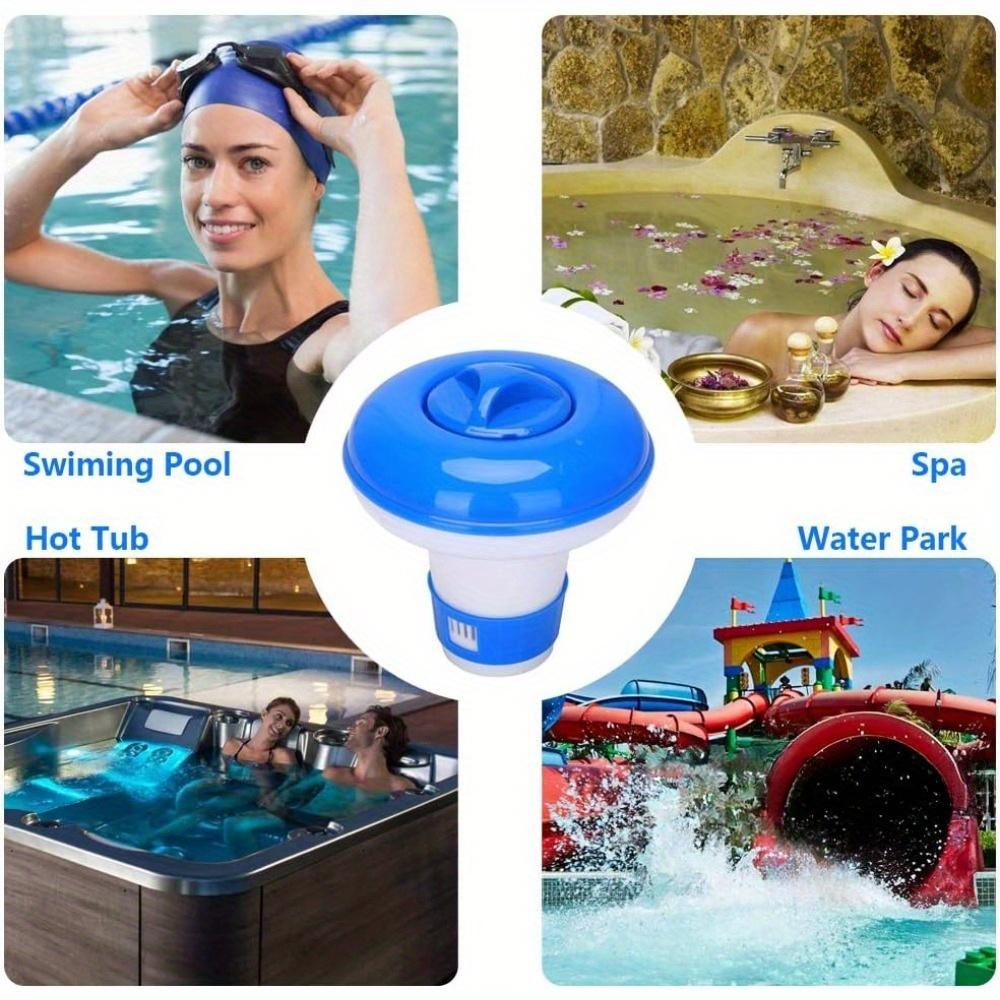 2PCS Pool Floating Chlorine Tablet Dispenser, Automatic Chlorine Releaser for Swimming Pool, Hot Tub and Spa Sanitizing, Durable Plastic Material, Stable Floating Design to Prevent Settling, Simple Functional Pool Care Accessory, Pool Accessories