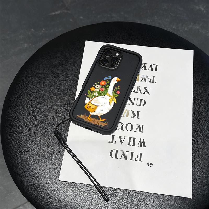 Tsundere Goose Flowers suit lanyard Art phone case Suitable for Samsung Galaxy series, Case is Suitable For Galaxy A735G/A725G/A714G/A555G/A545G/A535G/A52S5G/A525G wait model with TPU material, Fashionable and durable design