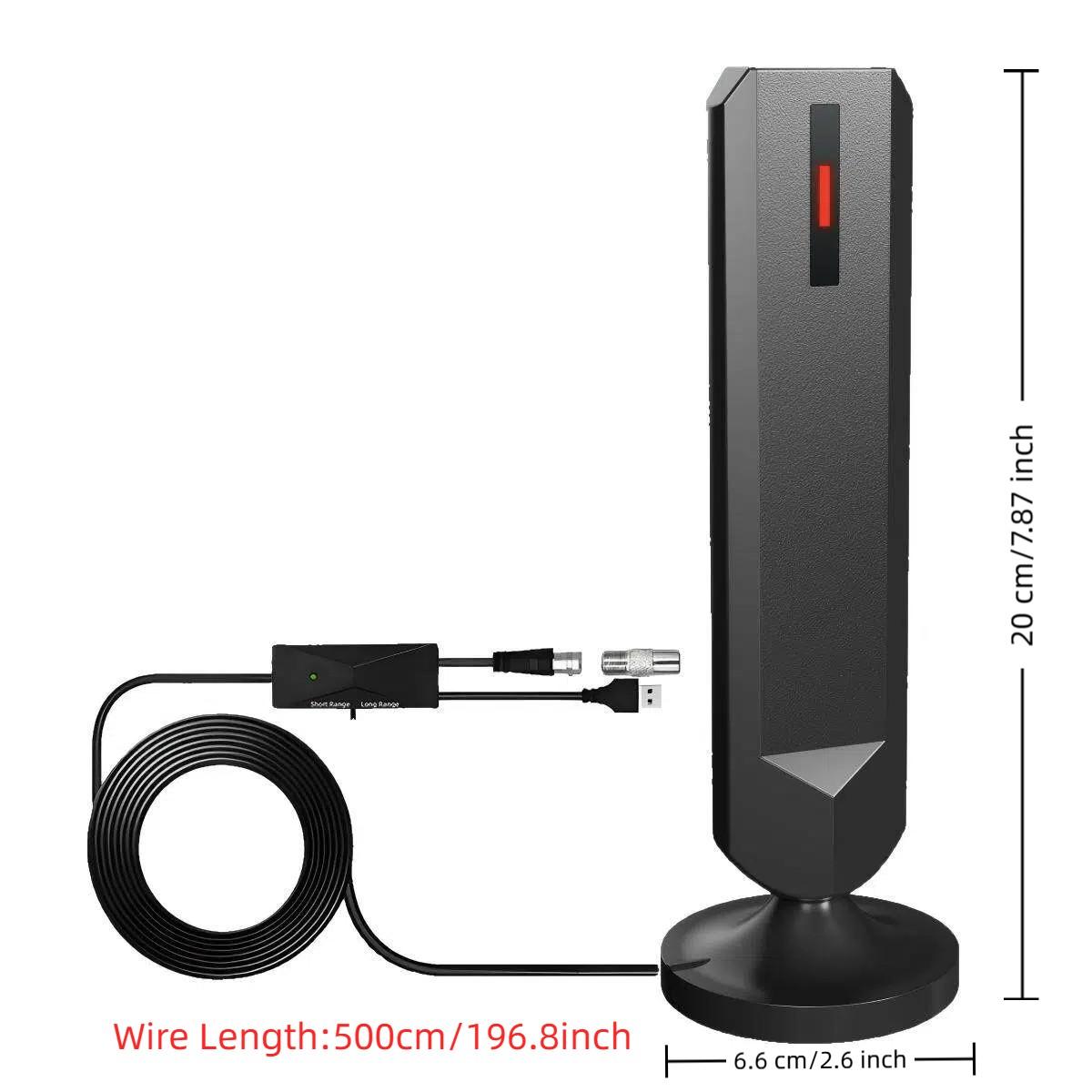 Smart Indoor TV Antenna 2026, Digital 360° Long Range 4K HD, Compatible with 1080P Tvs, Easy Installation, Includes 5m Cable