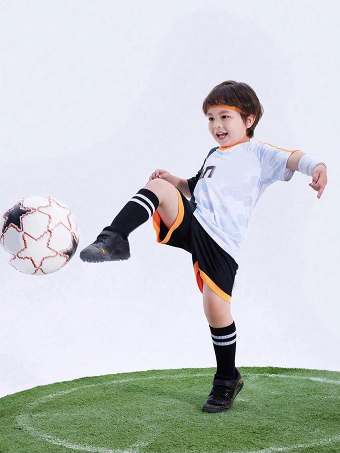 4 Pairs Kids Professional Soccer Socks, Long Calf Sports Socks for Boys, Breathable Sweat-Wicking, Knee-High Socks for Spring Summer Fall