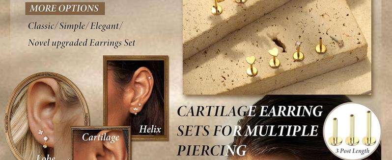 LOLIAS 14K Gold Filled Nose Studs 316L Surgical Steel Gold Nose Rings Studs 6A CZ Simulated Diamond Corkscrew L Shaped Nose Piercing Hypoallergenic Nose Rings for Women Men 20G