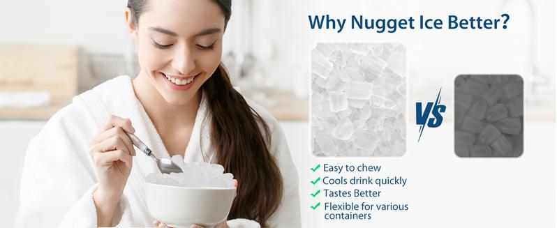 COWSAR Nugget Ice Maker Dispenser, Self Dispensing Pellet Ice Maker, 44lbs/24H, 15mins Quick Ice Make, 3.3lbs Ice Storage, Ice Full Indicator, Self-Cleaning, Home, Kitchen, Bar, Party Ice Maker Machine