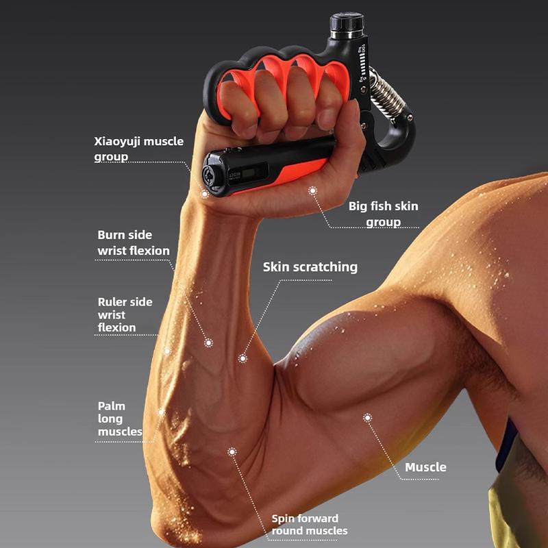 Adjustable Grip Strength Trainer, 5-100kg Manual Hand Grip Strengthener with LCD Screen, Home Gym Hand Grip Exercise Equipment, Hand Grip Exerciser