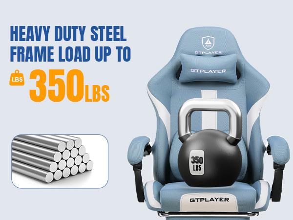 【Buy 1 Get 4】GTPLAYER Gaming Chair with Footrest, Fabric Office Chair with Pocket Spring Seat, Memory Foam Lumbar Support, High-Back Computer Chair