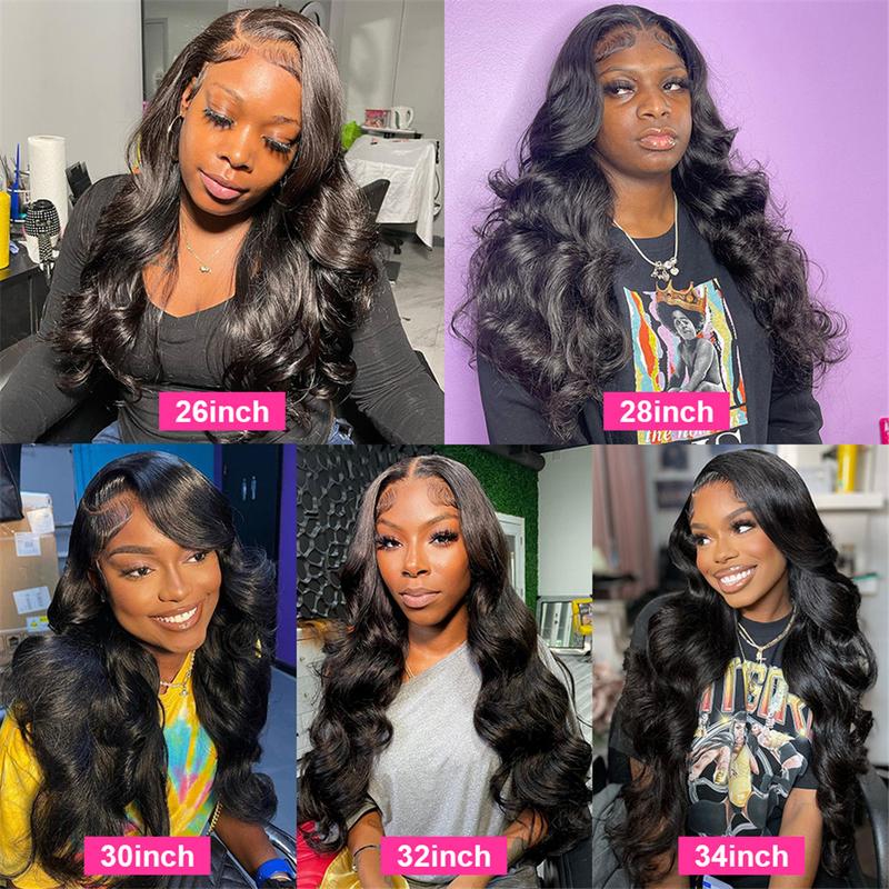 Bling Hair 12-36 Inch Body Wave 13x4 HD Transparent Lace Front Wig Black 13x6 Lace Frontal Wigs For Black Women 360 Lace Wigs Pre Plucked