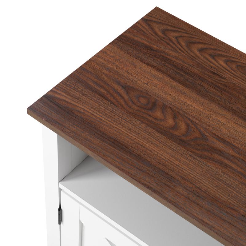 【TikTokShopBlackFriday】Farmhouse Buffet Sideboard Cabinet with Barn Doors, 58" Rustic Kitchen Storage Cabinet with Adjustable Shelves, Antique White Coffee Bar Cabinet for Dining Room, Living Room, Entryway TV Stand