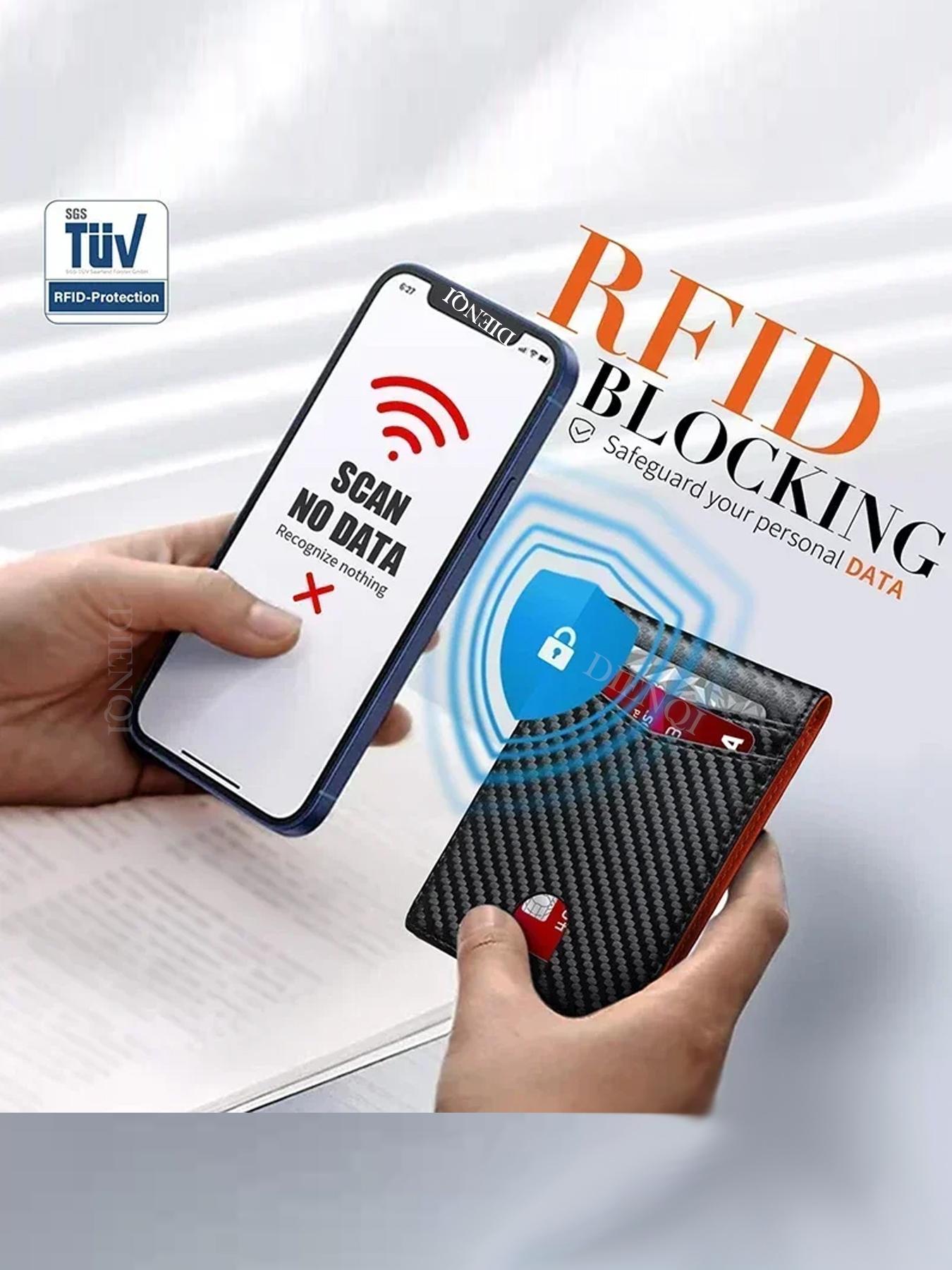 RFID-Blocking Credit ID Card Holder Luxury Anti Theft Wallet Men with 12 Card Slots Carbon Fiber Minimalist Wallets Cardholder Card Case, Father's Day Gift