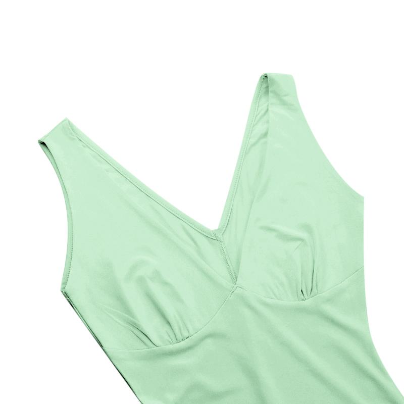 JY24071SKO-Women's Summer Sheer Beach Cover Up Dress Elegant Sleeveless V-Neck Ruffle Trim Split Maxi Gown Lightweight Transparent Mesh Long Dress for Tropical Vacation Poolside and Cruise Wear