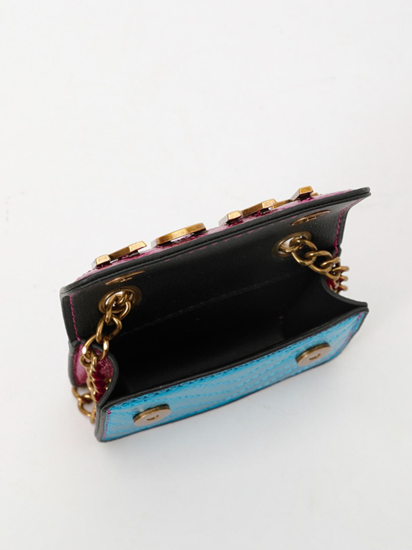 Women's PU Colorblock Crossbody Shoulder Bag, Retro Chain Design Magnetic Closure Letter Decor, Ideal for Parties & Casual, Handbag Shoulder Bag