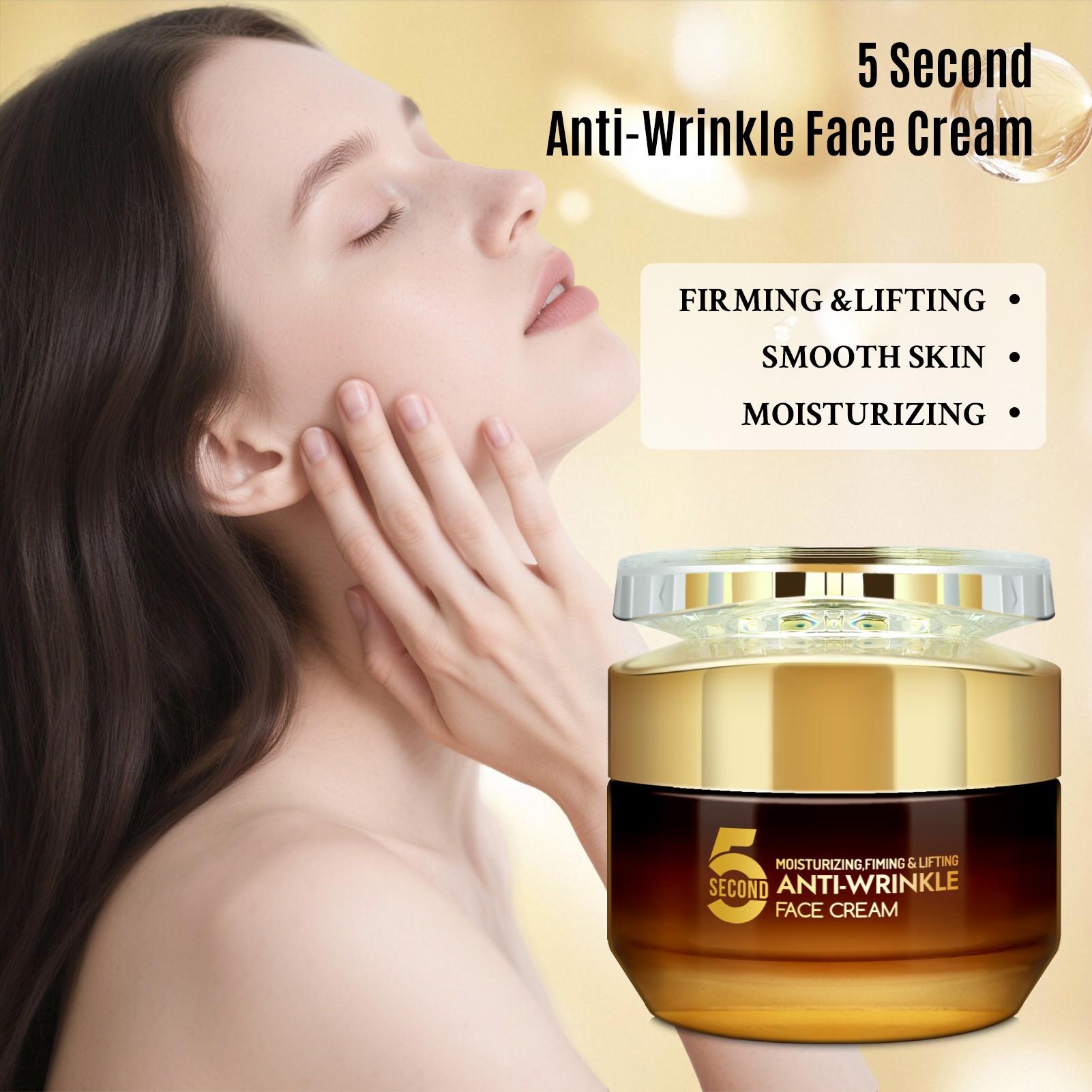 5-Second Anti-Wrinkle Face Cream, Repair Balm with Tea, Vitamin E, Shea Butter, Tightening Moisturizer for All Skin Types