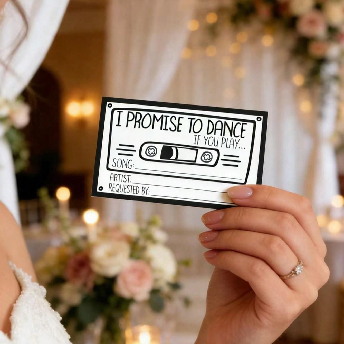 Retro Music Request Card, Wedding Anniversary Card, Bride Gift Party Song Request Card, Birthday Party Song Request Card, Wedding Photo Prop