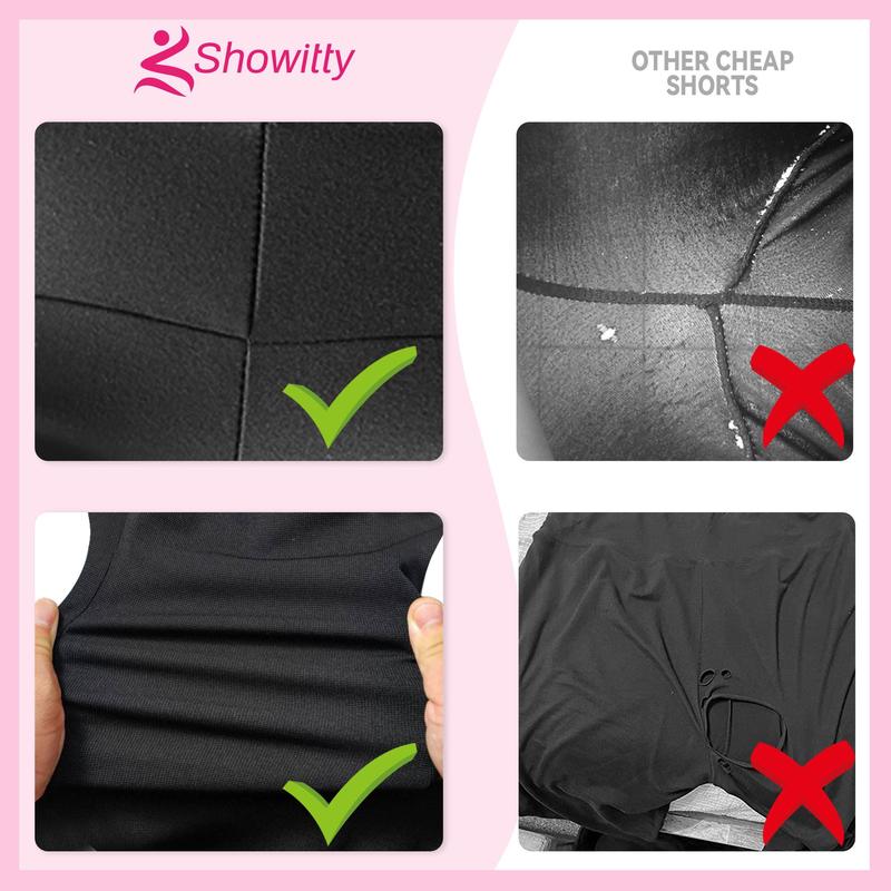 SHOWITTY 3 Pack Biker Shorts for Women(Reg & Plus Size) - 5"/8" High Waist Tummy Control Shorts for Workout