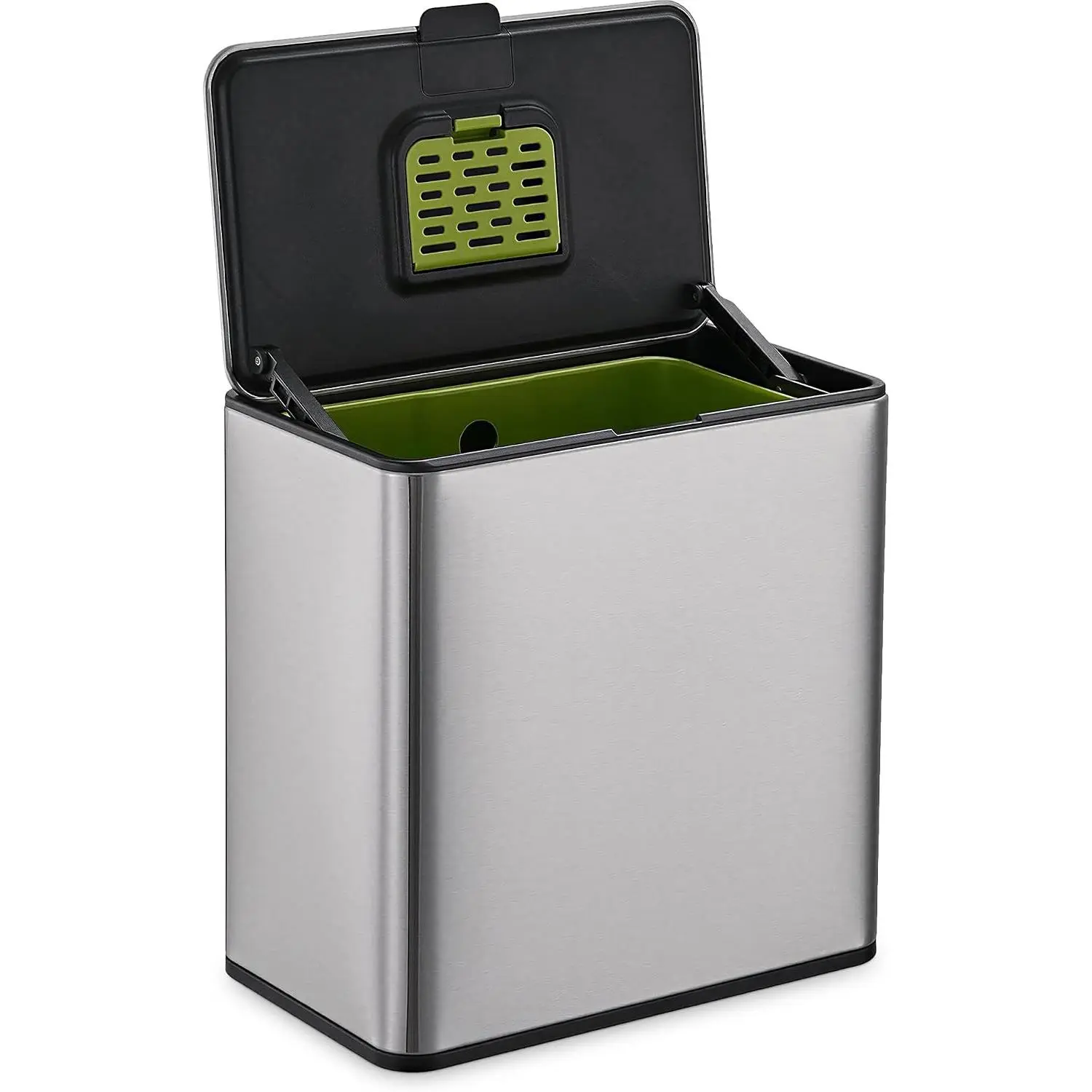 Kitchen Compost Bin and Caddy, 5L / 1.32 Gal Stainless Steel with Removable Inner Bucket and Deodorizer Compartment, 2-in-1 Countertop Compost Bin with Lid, Kitchen Food Waste, 79705