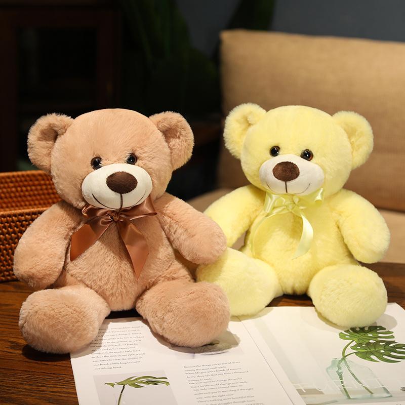 23cm/9.02In Cute Bear Plush Toy, Teddy Bear With Bow Tie, Teddybear Stuffed Animal, Strawberry Love Bear Toy, Child-Safe Fabric, Furry Bear To Accompany Your Child As He Grows Up, Gift For Children And Friends, Decorative Plush Toy For Sofa Bed