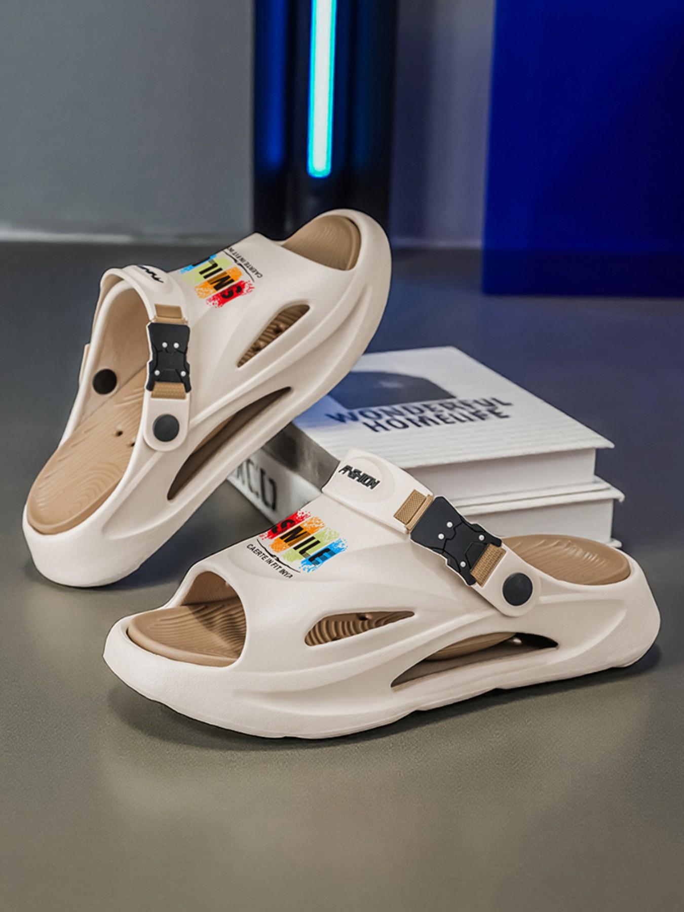 Men's Summer Outdoor Anti-Slip Sports Beach Sandals, Thick Sole Comfortable Flip Flops, Dual Color New Arrival Men's Shoes