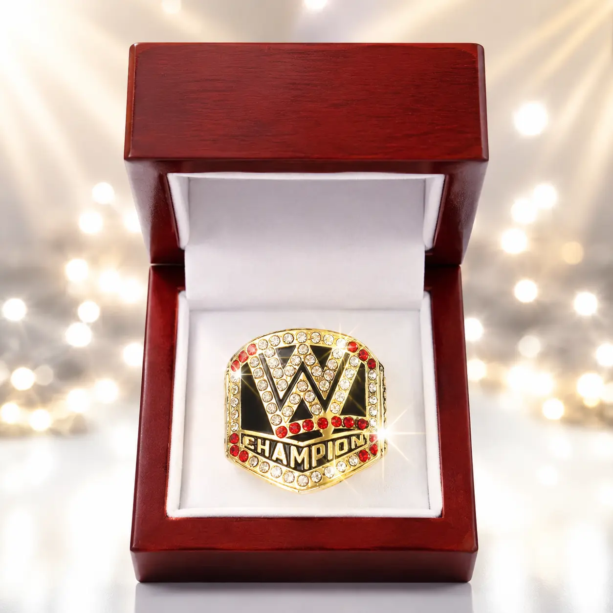 Vintage Wrestling Style Steel Ring American Professional Wrestling Championship Ring W Style Steel Mold Ring