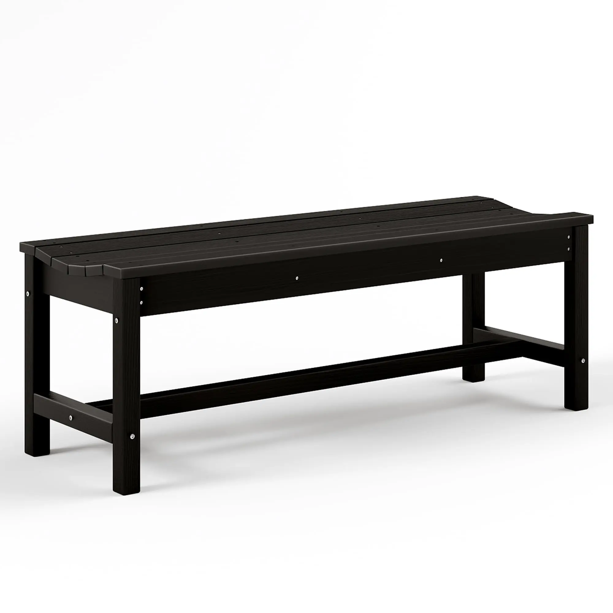 GARVEE Outdoor Curved Seating Bench for Two, Weatherproof HDPE Backless Garden Bench with 800lbs Capacity, Ideal for Porch, Patio, Park, or Entryway in Black