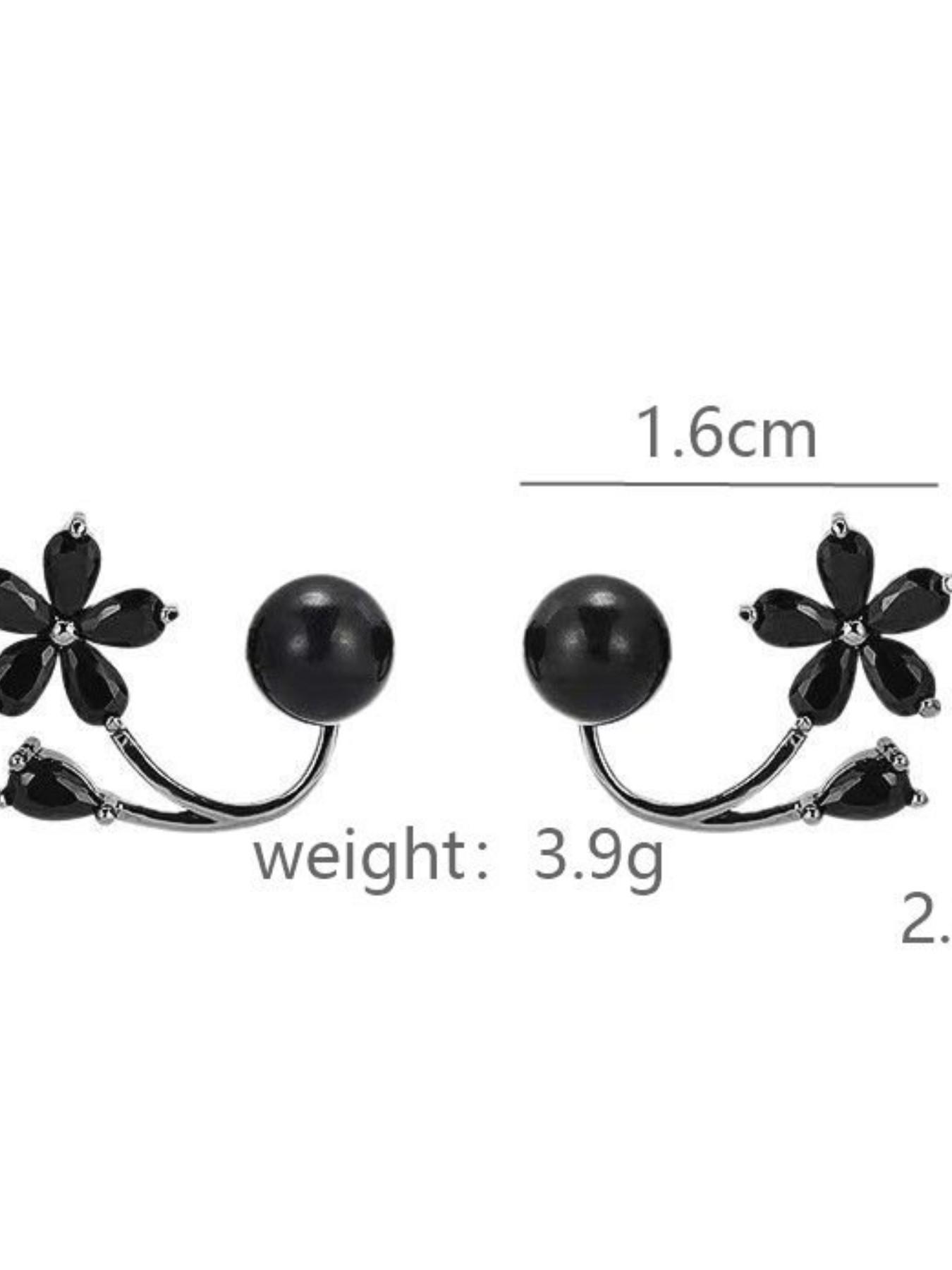 Elegant Tulip U-Shaped Earrings, Sparkling Cubic Zirconia Accents, Hypoallergenic Design for Daily and Special Occasions