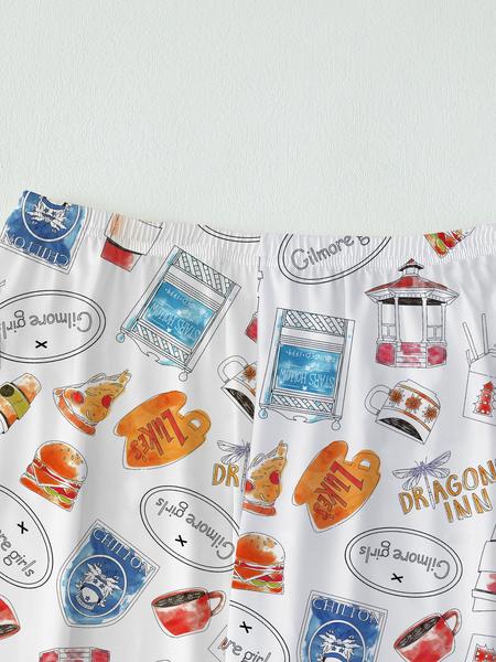 Gilmore Girls Matching Pajamas Set， Women's Cozy Fleece Loungewear, Long Sleeve Top ，Elastic Waist Pants， Cute Stars Hollow Themed Christmas Gift.