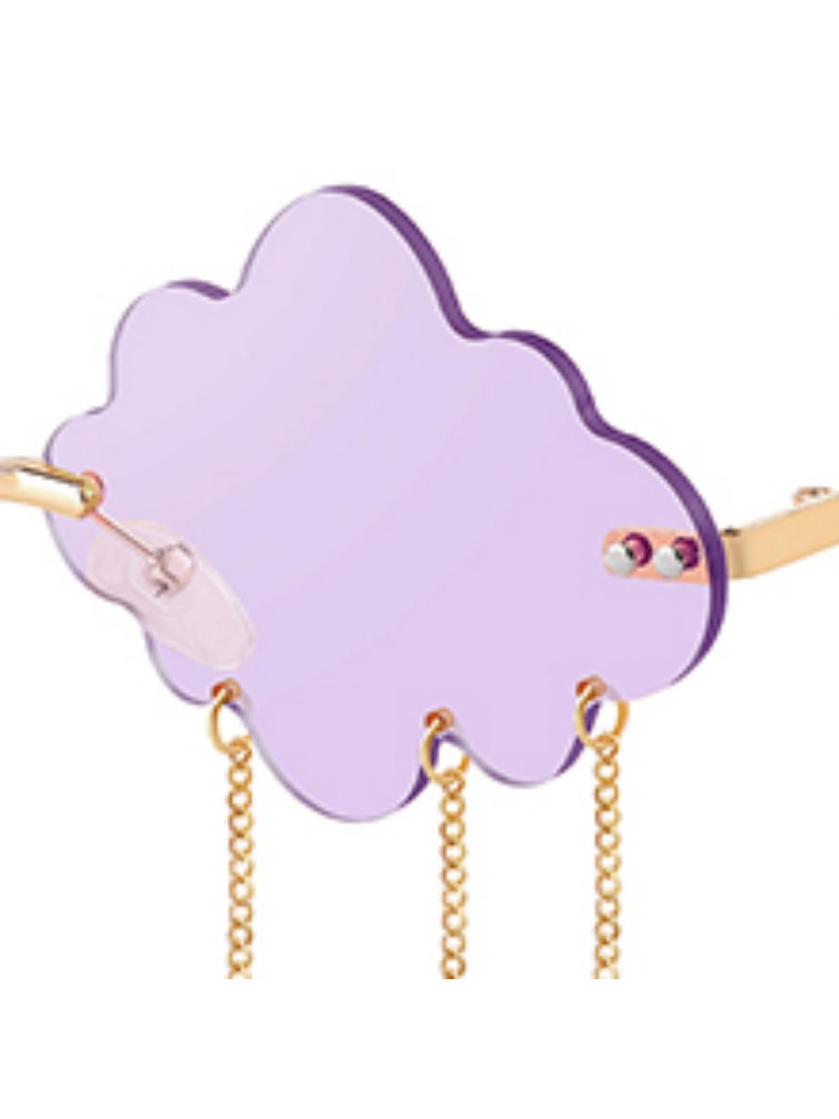 FEISEDY Retro Dripping Cloud Shaped Tassel Sunglasses Rimless Women Funny Party Disco Eyewear B2834