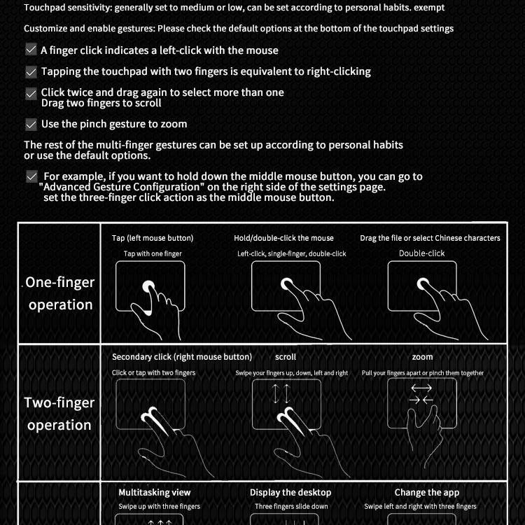 JOMAA Bluetooth Wireless+Wired Trackpad 2.4G Tri-Mode Touchpad Mouse Rechargeable High-Precision Touchpad for IOS Mac Windows