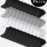 【Black Friday】Men’s Solid-Color Ankle Socks, Low-Cut Training Socks in Breathable Fabric for Comfortable Daily Wear, Multipack in Black, Gray, and White