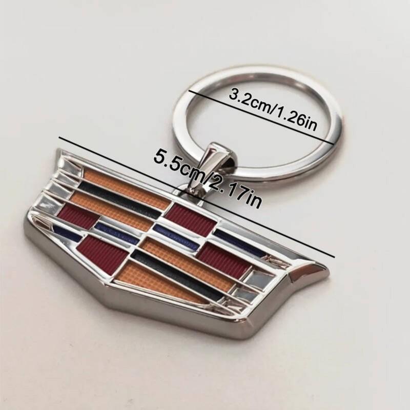 Cadillac Logo Keychain for Ats Bls Ct4 Ct5 Cts Escalade Sls Srx Xt5 Xt6 Xts, Leather Alloy Rings Pendant, Car Key Holder