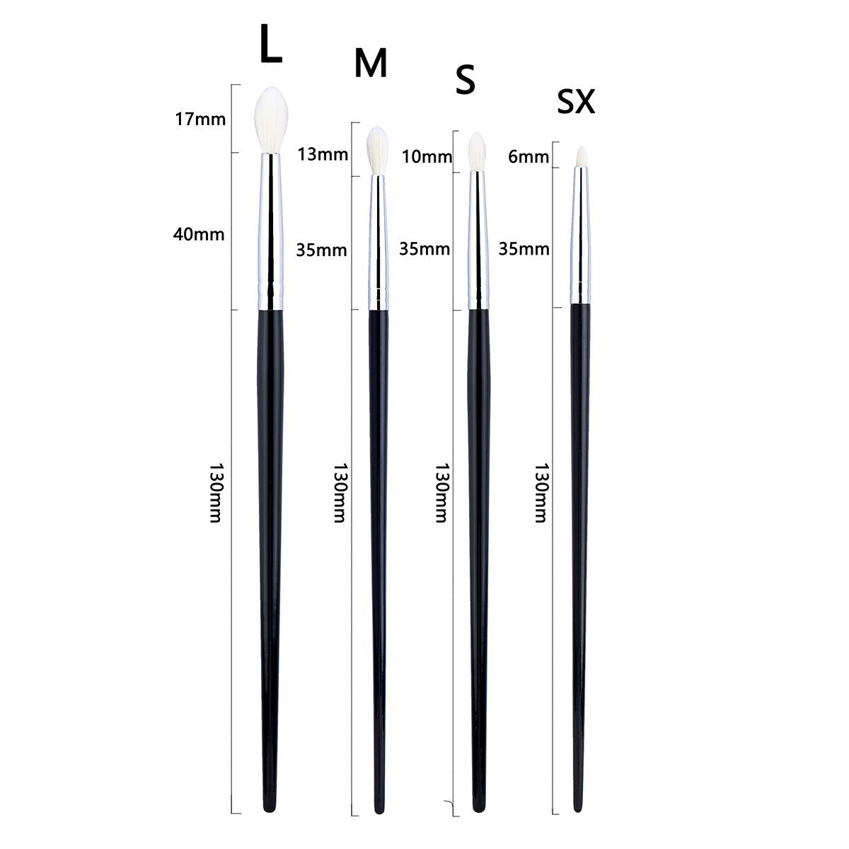 4pcs Tapered Crease Brush Set, Large Small Medium Eye Shadow Brushes, 100% Goat Hair & Copper Tube, Professional Makeup Tools