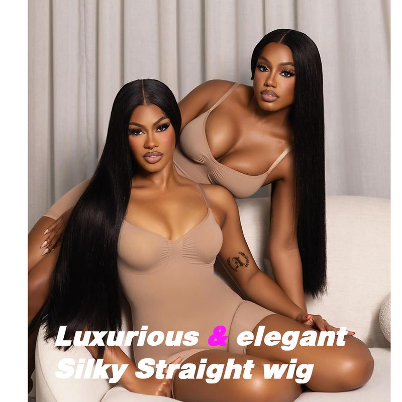 Midulla Double Drawn Silky Straight 13x6 Transparent Lace Front Wig Human Hair 200%Density Pre Bleached Knots Lace Frontal Wigs for Women