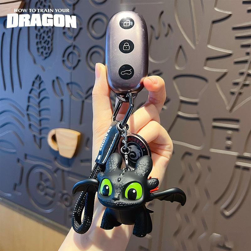 How to Train Your Dragon Toothless Glow in the Dark Keychain, Glowing Eyes and Moving Wings, Backpack Zipper Decoration, Christmas Gift, Home Decor, Birthday Present, Keychain Pendant