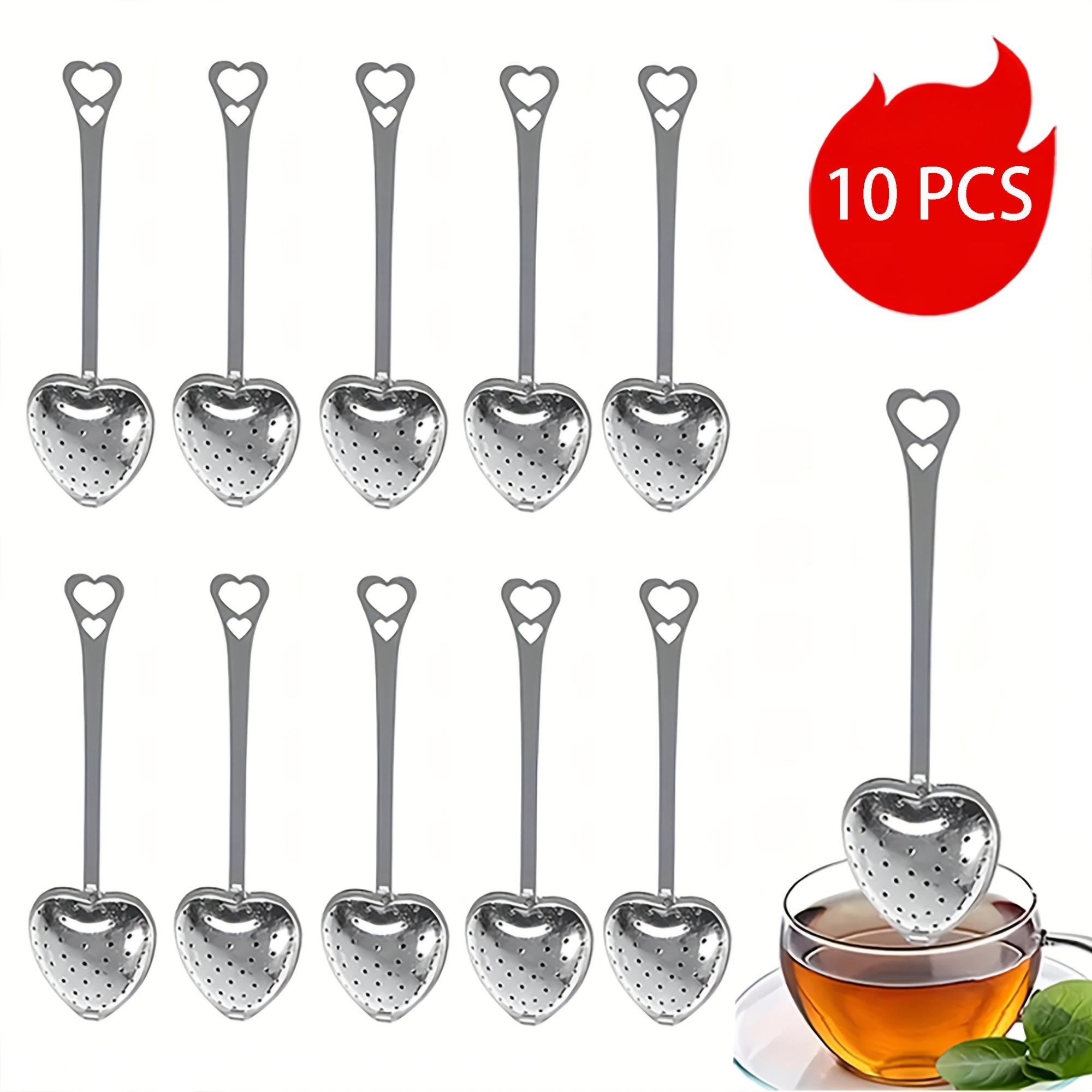 Heart Shaped Stainless Steel Tea Filter, 2pcs Simple Modern Flower Tea Brewer, Drinking Accessories for Home Dinning Room Picnic