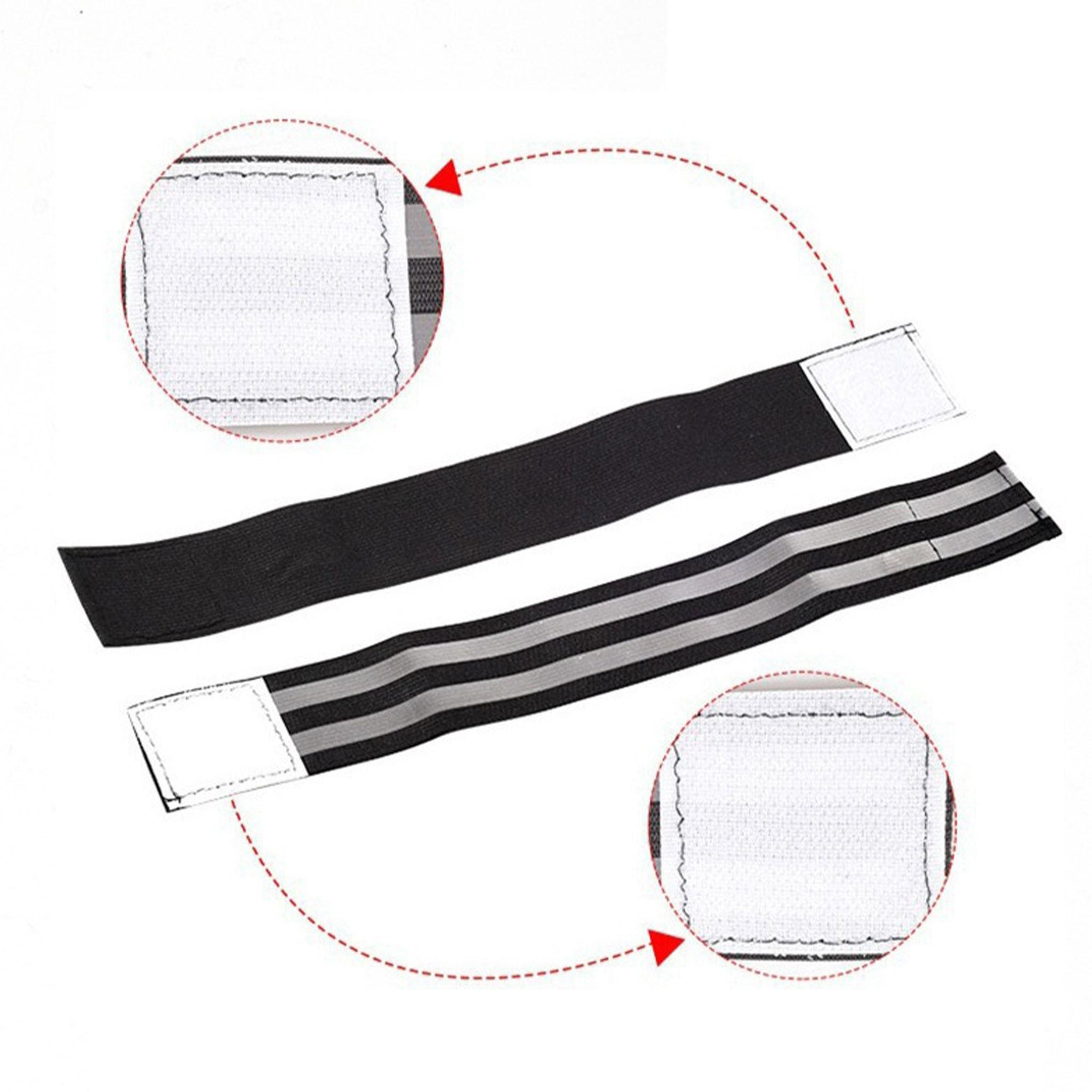 Two-Pack Reflective Bike Leg Straps, Outdoor Sports Arm Bands, Night Running Safety, High-Visibility Reflective Strips, Rainy Weather Safe Riding